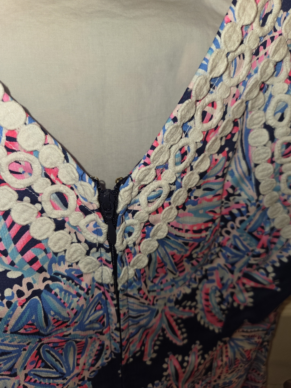 Lilly Pulitzer Navy Pink Blue Floral Shift Dress - Picture 4 of 5